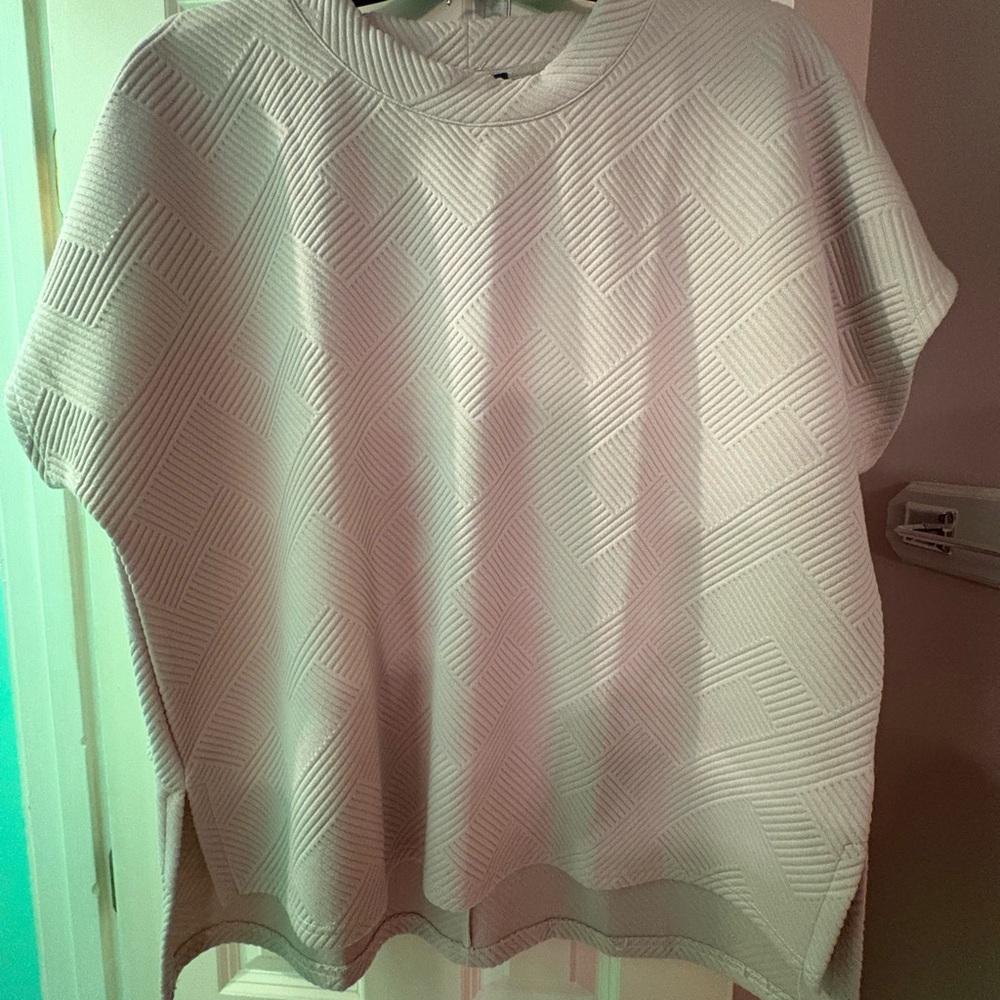 Knit Beige Geometric Women's Top and Skirt set
